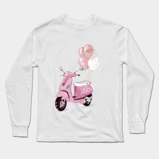 Pink scooter Long Sleeve T-Shirt